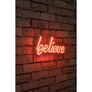 Decoratiune luminoasa LED, Believe, Benzi flexibile de neon, DC 12 V, Rosu imagine