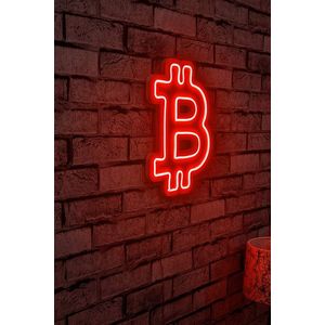 Decoratiune luminoasa LED, Bitcoin, Benzi flexibile de neon, DC 12 V, Rosu imagine