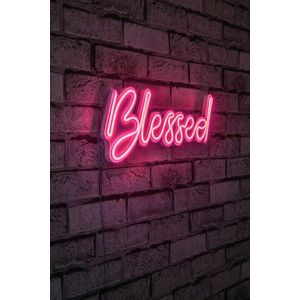 Decoratiune luminoasa LED, Blessed, Benzi flexibile de neon, DC 12 V, Roz imagine