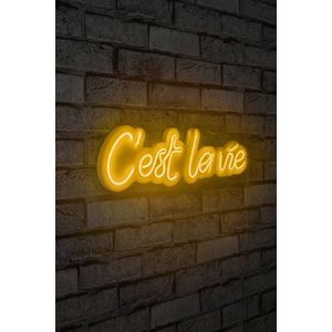 Decoratiune luminoasa LED, C'est La Vie, Benzi flexibile de neon, DC 12 V, Galben imagine