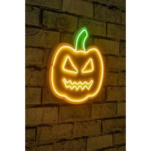 Decoratiune luminoasa LED, Pumpkin, Benzi flexibile de neon, DC 12 V, Galben verde imagine