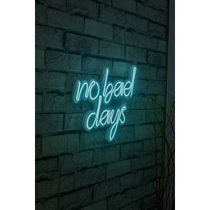 Decoratiune luminoasa LED, No Bad Days, Benzi flexibile de neon, DC 12 V, Albastru imagine