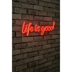 Decoratiune luminoasa LED, Life Is Good, Benzi flexibile de neon, DC 12 V, Rosu imagine