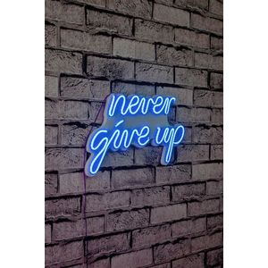 Decoratiune luminoasa LED, Never Give Up, Benzi flexibile de neon, DC 12 V, Albastru imagine