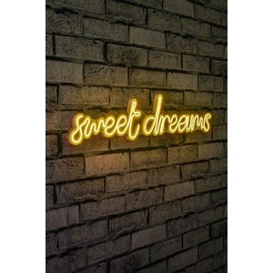 Decoratiune luminoasa LED, Sweet Dreams, Benzi flexibile de neon, DC 12 V, Galben imagine