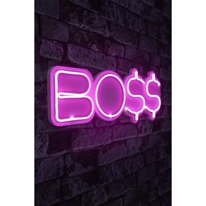 Decoratiune luminoasa LED, BOSS, Benzi flexibile de neon, DC 12 V, Roz imagine