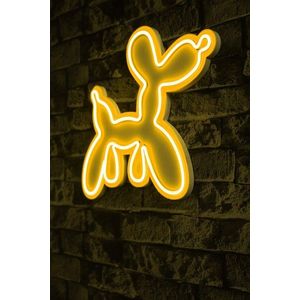 Decoratiune luminoasa LED, Balloon Dog, Benzi flexibile de neon, DC 12 V, Galben imagine