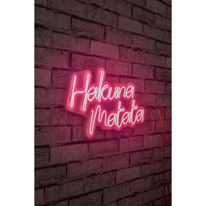 Decoratiune luminoasa LED, Hakuna Matata, Benzi flexibile de neon, DC 12 V, Roz imagine