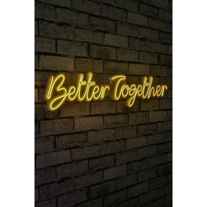 Decoratiune luminoasa LED, Better Together, Benzi flexibile de neon, DC 12 V, Galben imagine