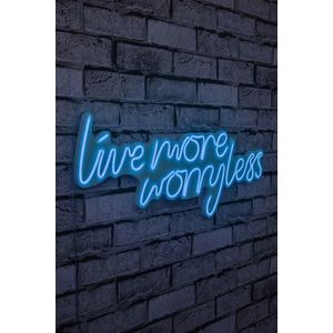 Decoratiune luminoasa LED, Live More Worry Less, Benzi flexibile de neon, DC 12 V, Albastru imagine