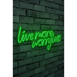 Decoratiune luminoasa LED, Live More Worry Less, Benzi flexibile de neon, DC 12 V, Verde imagine