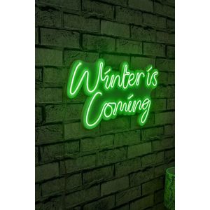 Decoratiune luminoasa LED, Winter is Coming, Benzi flexibile de neon, DC 12 V, Verde imagine