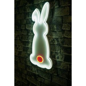 Decoratiune luminoasa LED, Rabbit, Benzi flexibile de neon, DC 12 V, Alb/Rosu imagine