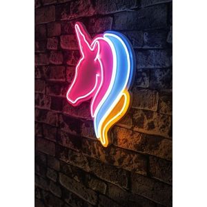 Decoratiune luminoasa LED, Unicorn, Benzi flexibile de neon, DC 12 V, Alb / Albastru / Galben imagine