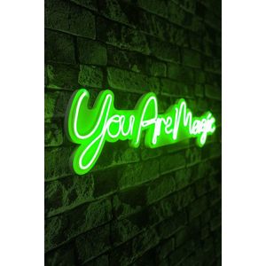 Decoratiune luminoasa LED, You are Magic, Benzi flexibile de neon, DC 12 V, Verde imagine