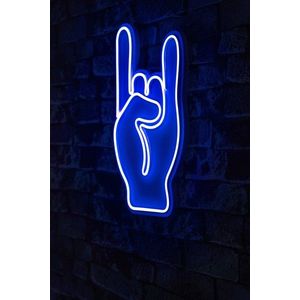 Decoratiune luminoasa LED, Rock N Roll Sign, Benzi flexibile de neon, DC 12 V, Albastru imagine