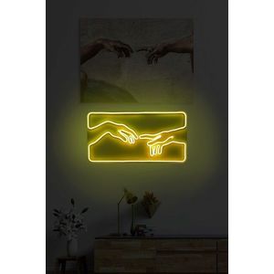 Decoratiune luminoasa LED, Creation of Adam, Benzi flexibile de neon, DC 12 V, Galben imagine