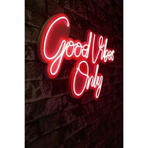 Decoratiune luminoasa LED, Good Vibes Only 2, Benzi flexibile de neon, DC 12 V, Rosu imagine