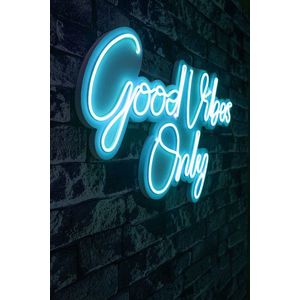 Decoratiune luminoasa LED, Good Vibes Only 2, Benzi flexibile de neon, DC 12 V, Albastru imagine