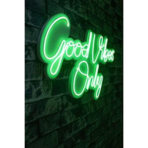 Decoratiune luminoasa LED, Good Vibes Only 2, Benzi flexibile de neon, DC 12 V, Verde imagine