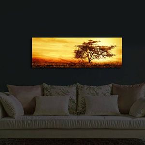 Tablou decorativ cu lumina LED, 3090İACT-27, Canvas, 30 x 90 cm, Multicolor imagine