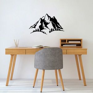 Decoratiune de perete, Mountain, Metal, 70 x 41 cm, Negru imagine