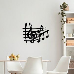 Decoratiune de perete, Musical 3, Metal, Dimensiune: 70 x 58 cm, Negru imagine