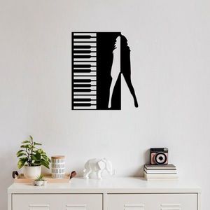 Decoratiune de perete, Dance, Metal, Dimensiune: 60 x 70 cm, Negru imagine