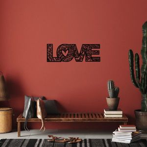 Decoratiune de perete, Love 5, Metal, 70 x 23 cm, Negru imagine