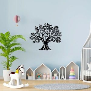 Decoratiune de perete, Monumental Tree 19, Metal, Dimensiune: 70 x 58 cm, Negru imagine