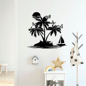 Decoratiune de perete, Island, Metal, Dimensiune: 67 x 60 cm, Negru imagine