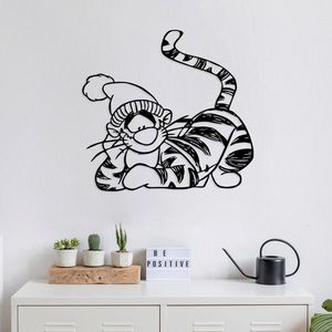 Decoratiune de perete, Tigger, Metal, Dimensiune: 70 x 66 cm, Negru imagine