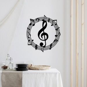 Decoratiune de perete, Musical 2, Metal, Dimensiune: 63 x 70 cm, Negru imagine