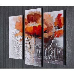 Set 3 tablouri decorative, UC042, Canvas, 45 x 20 cm, Multicolor imagine