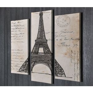 Set 3 tablouri decorative, UC65, Canvas, 45 x 20 cm, Multicolor imagine