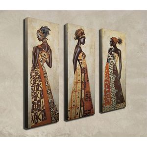 Set 3 tablouri decorative, CU01, Canvas, 20 x 70 cm, 3 piese, Multicolor imagine