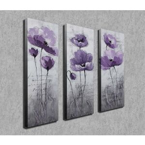 Set 3 tablouri decorative, CU10, Canvas, 20 x 70 cm, 3 piese, Multicolor imagine