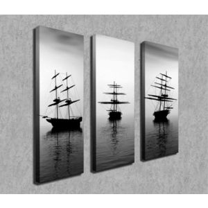 Set 3 tablouri decorative, CU02, Canvas, 20 x 70 cm, 3 piese, Multicolor imagine