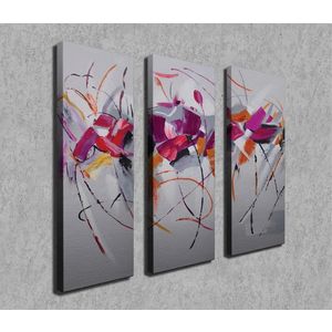 Set 3 tablouri decorative, CU06, Canvas, 20 x 70 cm, 3 piese, Multicolor imagine