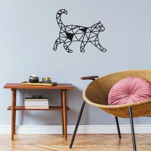 Decoratiune de perete, Cat3, Metal, Dimensiune: 46 x 37 cm, Negru imagine