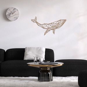 Decoratiune de perete, Whale 1, Metal, Dimensiune: 56 x 31 cm, Cupru imagine