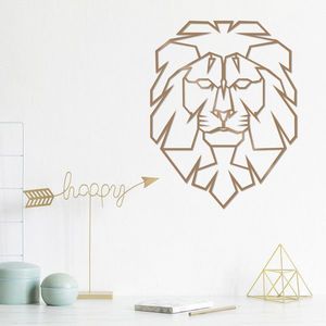 Decoratiune de perete, Lion, Metal, Dimensiune: 39 x 50 cm, Cupru imagine