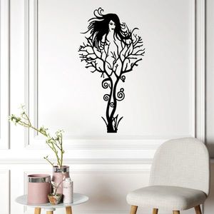 Decoratiune de perete, Witch, Metal, Dimensiune: 37 x 70 cm, Negru imagine