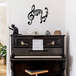 Decoratiune de perete, Musical, Metal, Dimensiune: 70 x 68 cm, Negru imagine