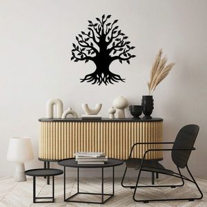 Decoratiune de perete, Monumental Tree 3, Metal, Dimensiune: 70 x 76 cm, Negru imagine