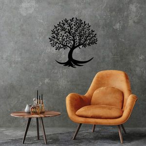 Decoratiune de perete, Monumental Tree 4, Metal, Dimensiune: 68 x 70 cm, Negru imagine