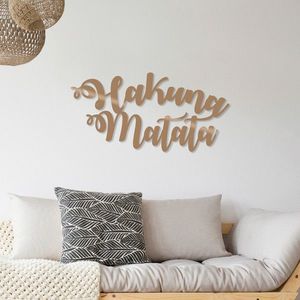 Decoratiune de perete, Hakuna Matata, Metal, 70 x 35 cm, Cupru imagine