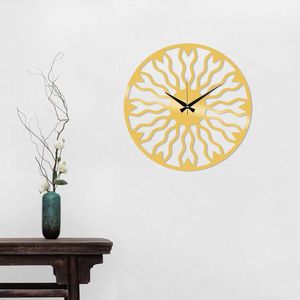 Ceas de perete, Metal Wall Clock 21, Metal, Dimensiune: 48 x 48 cm, Auriu imagine