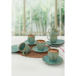 Set cesti de cafea, Keramika, 275KRM1651, Ceramica, Verde imagine