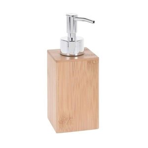 Dispenser sapun lichid Bamboo, 185 ml, 6.7x6.7x17.5 cm, lemn de bambus, natural imagine